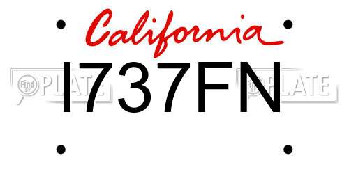 I737FN California License Plate