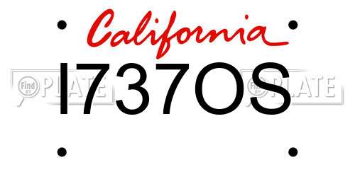 I737OS California License Plate