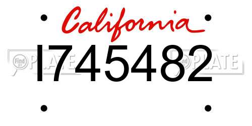 I745482 California License Plate