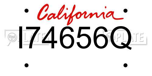 I74656Q California License Plate