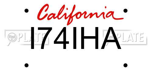 I74IHA California License Plate