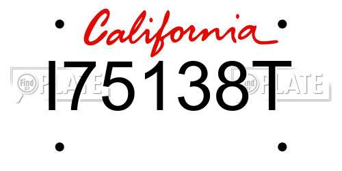 I75138T California License Plate