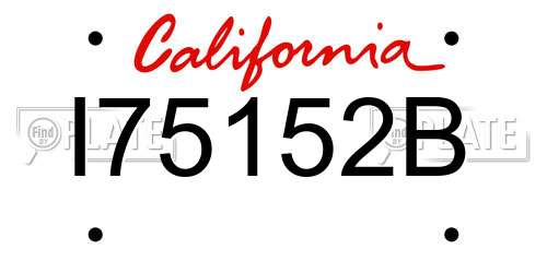 I75152B California License Plate