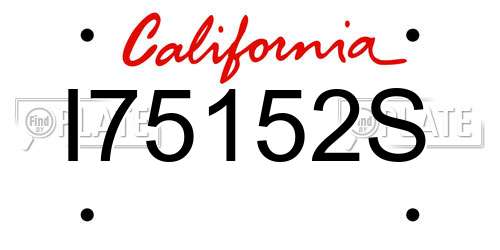 I75152S California License Plate