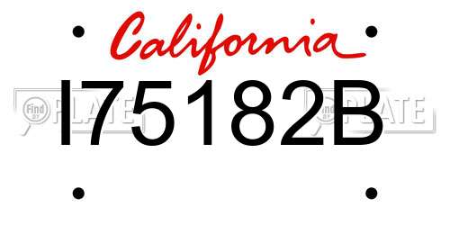 I75182B California License Plate