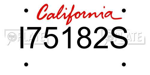 I75182S California License Plate