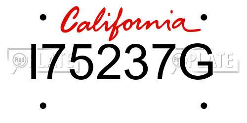 I75237G California License Plate