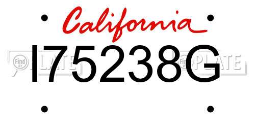 I75238G California License Plate