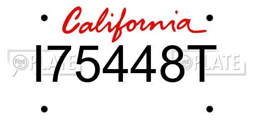 I75448T California License Plate