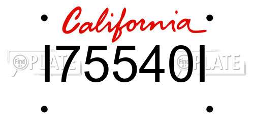 I75540I California License Plate