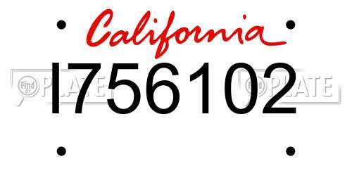 I756102 California License Plate