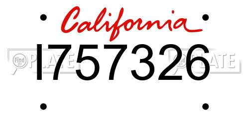 I757326 California License Plate