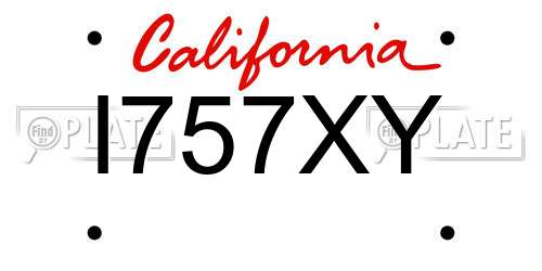 I757XY California License Plate