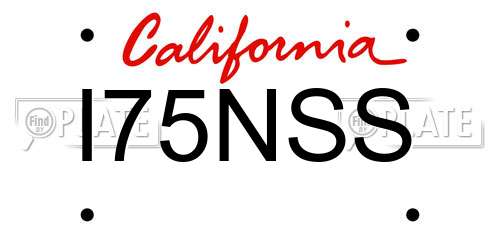 I75NSS California License Plate