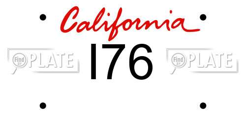 I76 California License Plate
