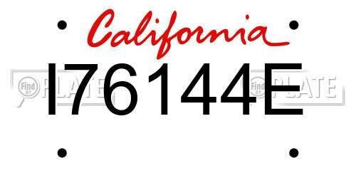 I76144E California License Plate