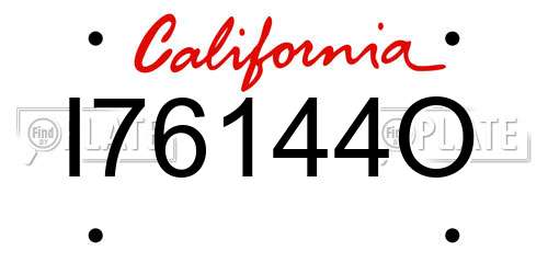 I76144O California License Plate