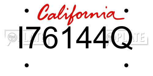 I76144Q California License Plate