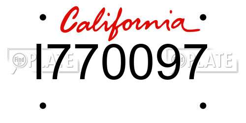 I770097 California License Plate