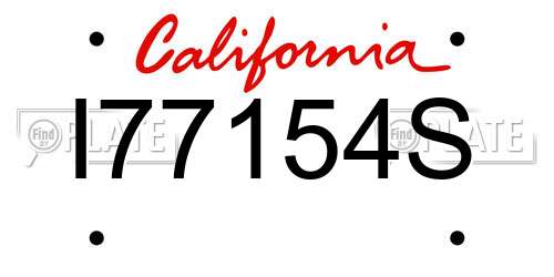 I77154S California License Plate