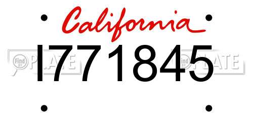 I771845 California License Plate