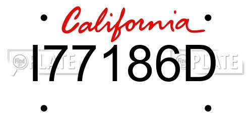 I77186D California License Plate