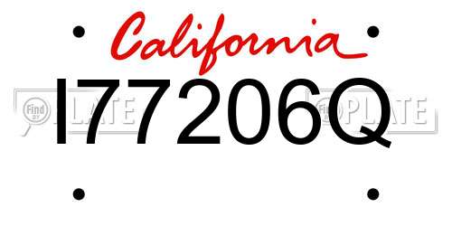 I77206Q California License Plate