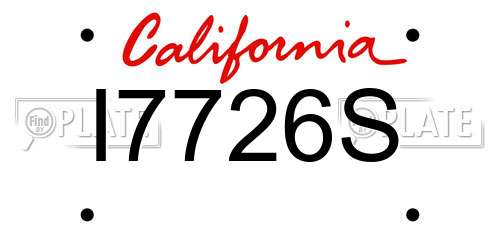 I7726S California License Plate