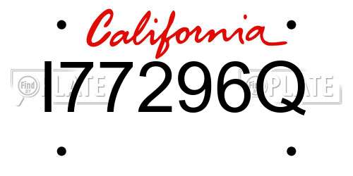 I77296Q California License Plate