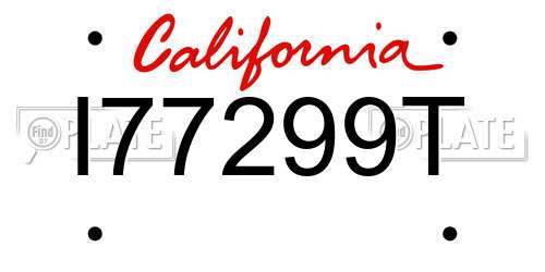 I77299T California License Plate