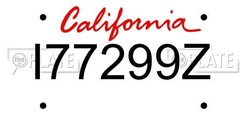 I77299Z California License Plate
