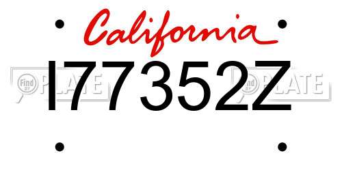 I77352Z California License Plate