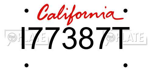 I77387T California License Plate
