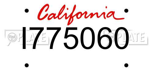 I775060 California License Plate