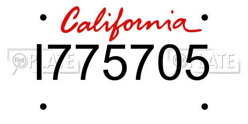 I775705 California License Plate