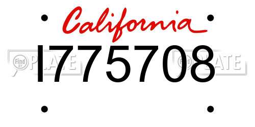 I775708 California License Plate