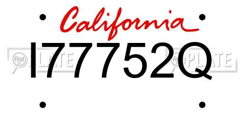 I77752Q California License Plate