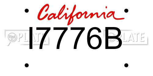 I7776B California License Plate