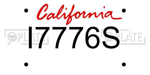 I7776S California License Plate