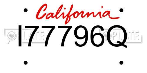 I77796Q California License Plate
