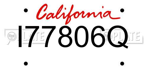 I77806Q California License Plate