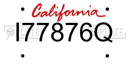 I77876Q California License Plate
