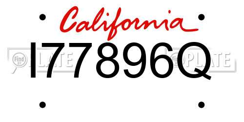 I77896Q California License Plate