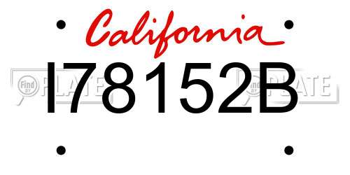I78152B California License Plate