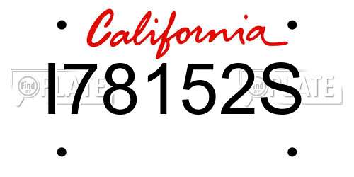 I78152S California License Plate