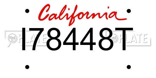 I78448T California License Plate