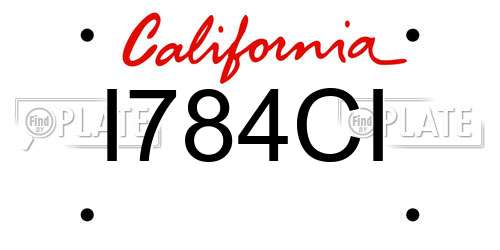I784CI California License Plate