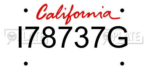 I78737G California License Plate