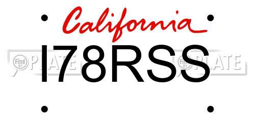I78RSS California License Plate