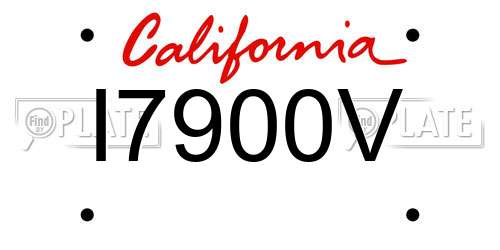 I7900V California License Plate